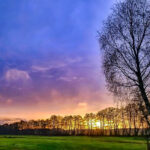 herbstlicher sonnenuntergang