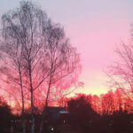 Bildnachweis 89 Sonnenaufgang über Hittfeld im Winter mit rotem Himmel